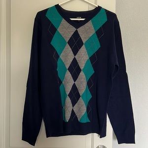 EUC Men’s Apt. 9 Merino Wool Argyle Sweater Size M